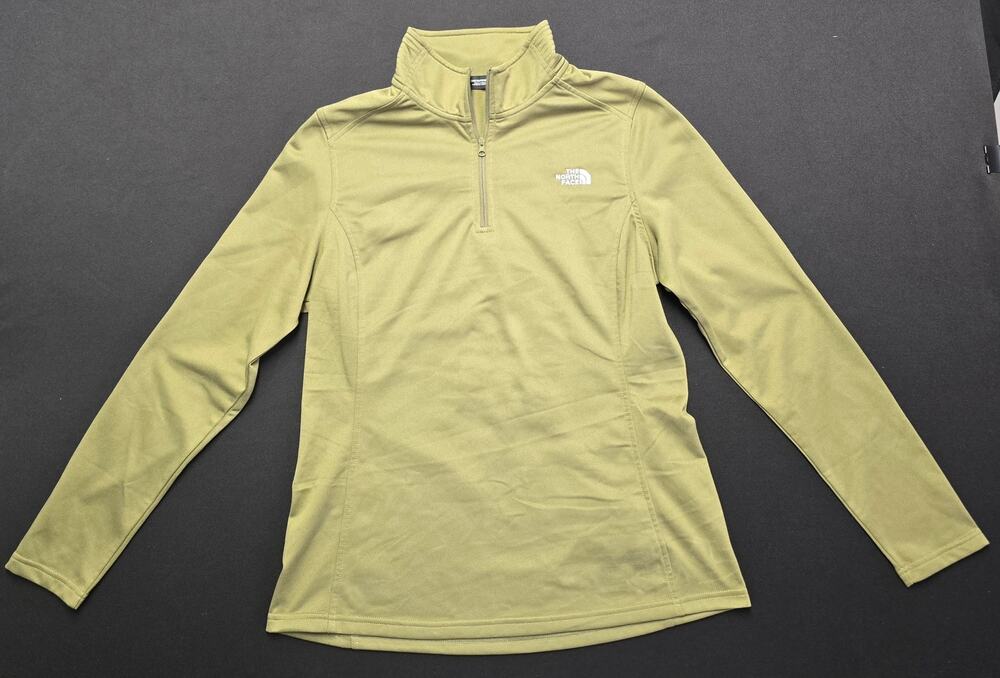 The North Face Womens Large 1/4 Zip Pullover Green Long Sleeve Performance Top